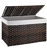 OIAHOMY Large Storage Basket with Lid, 42.3 Gallon (160L) Blanket Basket with Removable Liner Bag...