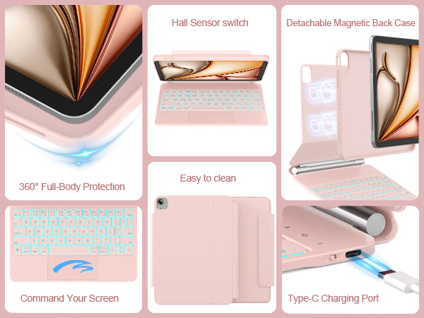 for iPad Air 11-inch Case with Keyboard