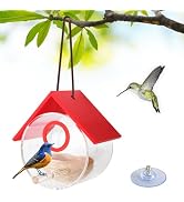 Hummingbird House, Acrylic Transparent Bird Houses Outside, Window Birdhouse for Viewing Inside w...