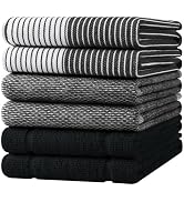 Homaxy Premium Kitchen Towels 18"x28", 6 Pack Large Cotton 380 GSM Dish Towels, Highly Absorben F...