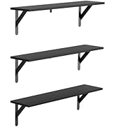 WOPITUES Floating Shelves for Wall, 32 inch Long Wall Mounted Shelves Set of 3, Wood Book Shelves...