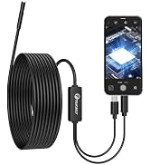 T TAKMLY 5.5mm Endoscope Borescope Inspection Camera with Light for iPhone, OTG Android Phone, Sn...