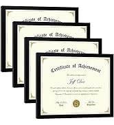 HappyHapi 8.5x11 Picture Frames Certificate Frame | 4 Pack Document Frames Bulk for Diploma, Degr...