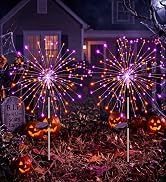 btfarm 2 Pack Orange Purple Solar Firework Lights