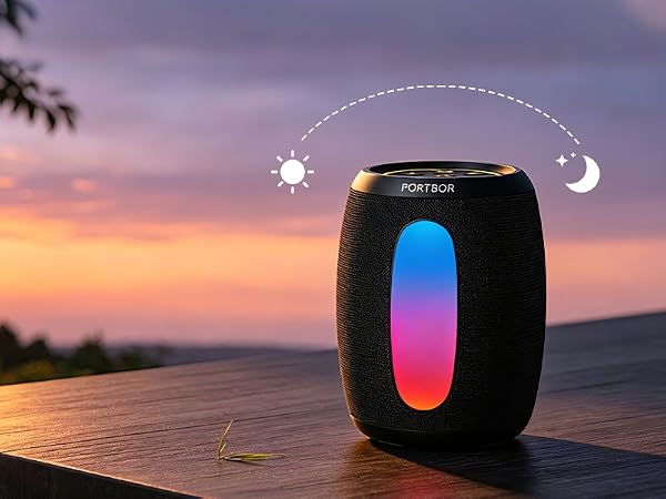 Portable Bluetooth speaker, rechargeable battery for all day up 30 hours of long playback.