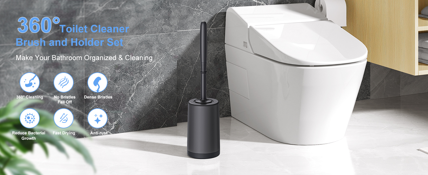 Toilet brush and holder set