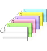 Ciphyfee Index Cards 3x5 Inch With Ring, 300 Count, Ruled Colored Index Card, 180GSM Flash Cards ...