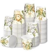 RUSPEPA 3 oz Bathroom Cups, Kids Disposable Paper Cups - 100 Pack Jungle Animals Printed - Elepha...