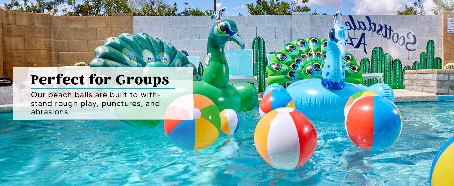 JOYIN 2-Pack 20" Beach Balls - Pool Toys Large Inflatable Beach Ball Swimming Pool Water Games