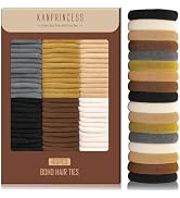 Kanprincess Nylon Hair Ties - No Damage,Strong Soft Cotton Hair Bands Accessories for Thick Hair ...