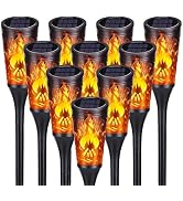 Toodour Solar Lights Outdoor, 10 Pack Solar Torch Lights with Flickering Flame, IP65 Waterproof Y...