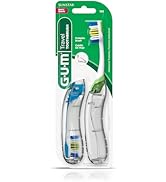 GUM Folding Travel Toothbrush, Compact Head + Tongue Cleaner, Soft Bristled Travel Toothbrushes f...