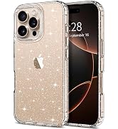 Hython for iPhone 16 Pro Case Glitter, Clear Glitter Sparkly Shiny Bling Sparkle Cute Cover, Anti...