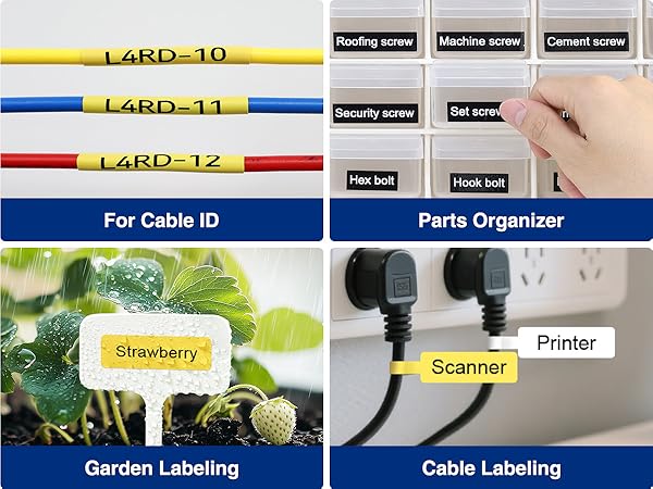 Various Applications: For Cable ID, Parts Organizer, Garden Labeling, Cable Labeling