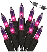 Brizled Purple Halloween Lights, 21.3ft 100 Count Purple Lights String Connectable, UL Certified ...