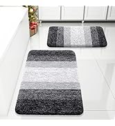 Arotive Bathroom Rugs Sets 2 Piece, Shaggy Soft and Absorbent Microfiber Bath Rugs, Non-Slip, Mac...
