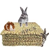 kathson Grass Mats for Rabbit,Bunny Natural Handcrafted Woven Bed Small Animal Hay Bedding Nest R...