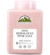 Himalayan Chef Pink Himalayan Salt Fine Grain, 5 lbs Plastic Jar - Pure, Natural, Kosher, Non-GMO...
