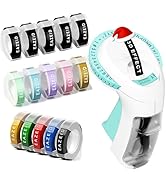 EazeID Embossing Label Maker with 15 Rolls Color Tapes, Retro Manual Label Maker Embossed, Vintag...