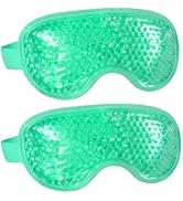 2-Pack Cooling Eye Mask - Reusable Gel Cold Eye Mask with Plush Backing for Puffiness, Headache, ...