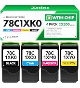 78C1XK0 78C1XC0 78C1XM0 78C1XY0 Toner Cartridge Set 4-Pack Printer High Yield Replacement Compati...