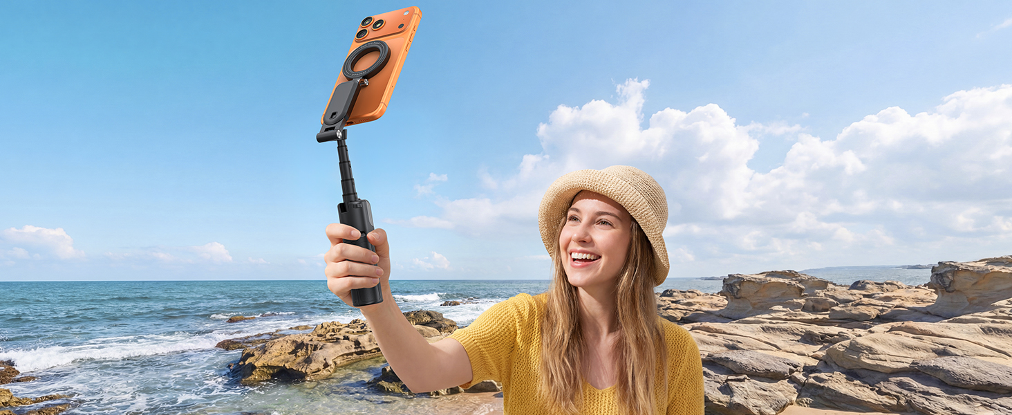 phone camera grip handle smartphone mobile selfie stick tripod for iphone 16 17 pro max