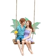 VIVIANYO HD Swing Fairy Couple Statues Resin Miniature Angel Figurines Fairy Girl and Boy Sitting...