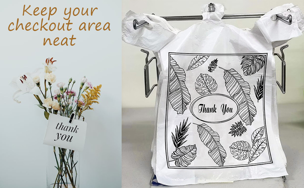 13 x 7 x 21 Plastic T-Shirt Bags for Shopping, Restaurants, Catering