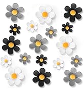GOOZADA 18pcs Black Flower Fridge Magnet, Resin Flower Cute Magnets,3 Colors 3D Resin Flower Refr...
