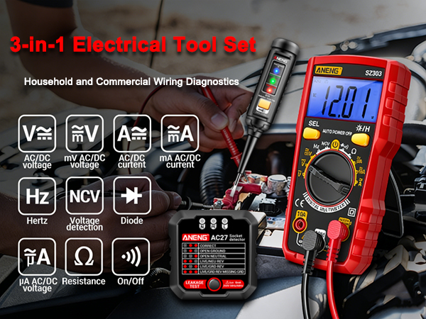 Multimeter Kit with Non Contact Voltage Tester