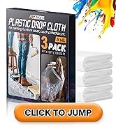 12 x 9 Ft Plastic Drop Cloths (3-Pack) - Disposable Painter's Sheeting & Tarps for Painting, Wate...