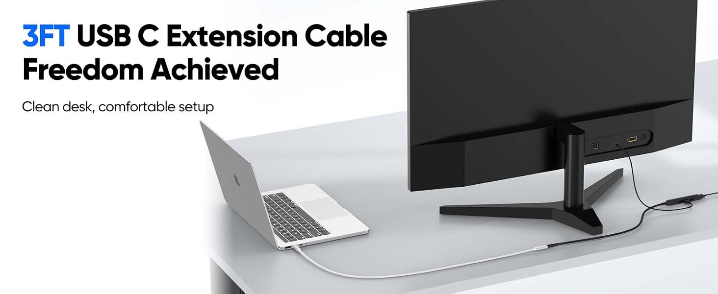 USB C Extension Cable 3FT