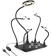 Magnetic Helping Hand, Soldering Helping Hands, PCB Circuit Board Holder with 3X LED Magnifying L...