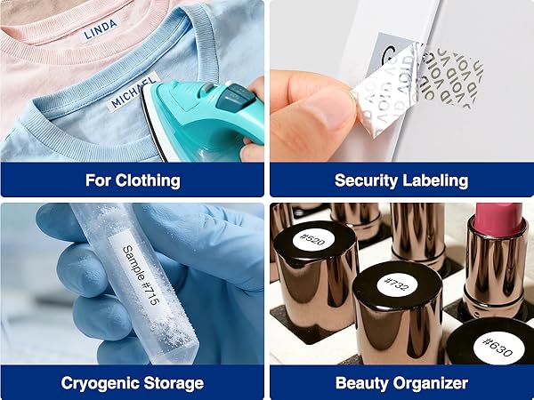 Various Applications: For Clothing, Security Labeling, For Laboratory, Beauty Organizer
