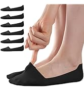 Sofier No Show Socks Womens, Non Slip Low Cut 6 Pairs Thin Silky Dress Footies Liner Invisible So...