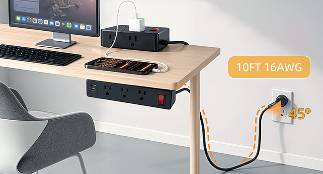 desk clamp power strip Surge Protector