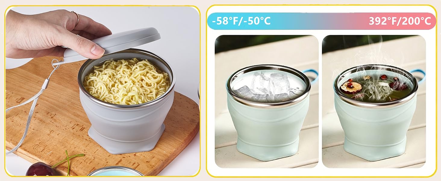 Folding Travel Bowl--Heat Resistant