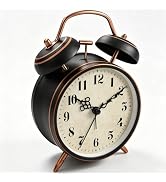 Noubnea 4.5" Vintage Loud Alarm Clock for Heavy Sleepers, Analog Battery Operated Alarm Clocks wi...