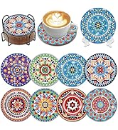 Muzagroo Art Mandala Diamond Painting Coasters Kits with Holder 5D Diamond Art Kits for Beginners...