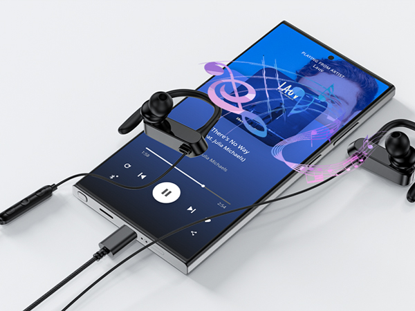 Open Ear Headphones Wired for Samsung Type C Earphone Over Ear Wired Earbuds with Ear Hook