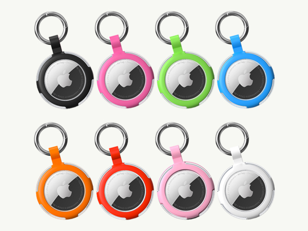 WhoseID Apple Airtag Holder - Black Red Pink Green Rose Blue Orange White