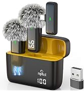 NPTCL Wireless Lavalier Microphone for iPhone 17/16/15 Android PC Laptop Computer - Noise Canceli...
