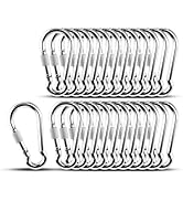 KINLINK 25 Pack Screw Locking Carabiner, 1.97 inch Heavy Duty Carabiner Clips, 304 Stainless Stee...