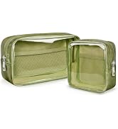 WLLWOO 2pcs Clear Makeup Bag for Purse Mini Cosmetic Pouch PVC Transparent Travel Toiletry Organi...
