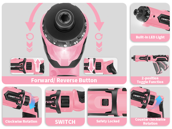 pink cordless screwdriver
