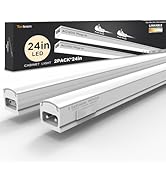Under Cabinet Lighting Plug in 24in 2Pack AC120V 3CCT 3000/4000/5000K, Super Bright,Linkable Unde...