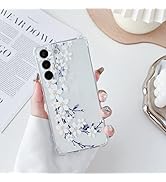 DEFBSC Soft Case Compatible with Samsung Galaxy S22, Clear Floral Flower Pattern Print Design Fle...