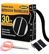 Navona 30Ft x 1 Inch Hook and Loop Strips with Adhesive – 2 Rolls Heavy Duty Hook and Loop Tape w...