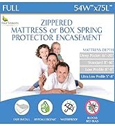 full zippered bed bug low profile box spring mattress protector 54x75 waterproof cover
