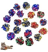 QUVOVID Cat Toys 20 Packs Interactive Crinkle Ball, 2.3 Inch Bright Colors Cat Ball Toys to Attra...